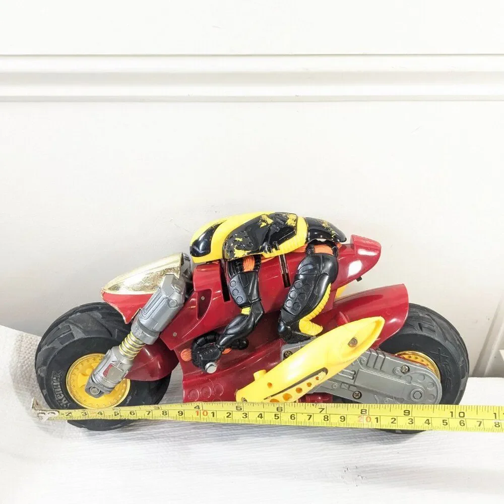 Vintage Kenner Ricochet stunt cycle motorcyle RC CAR XRC red yellow FOR PARTS‎